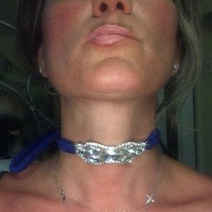 Royal blue choker necklace